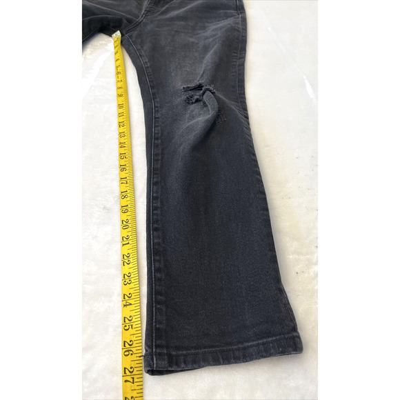 ZARA Womens Straight Leg Jeans Size 6 Black Distressed Mid Rise - Picture 5 of 7
